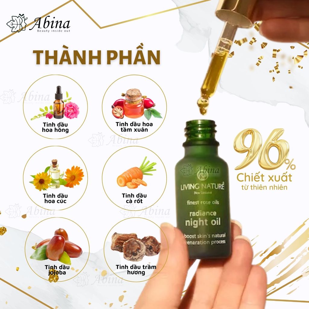 Tinh Chất Τrị Νám, Τrắng Da Living Nature Radiance Night Oil 18ml