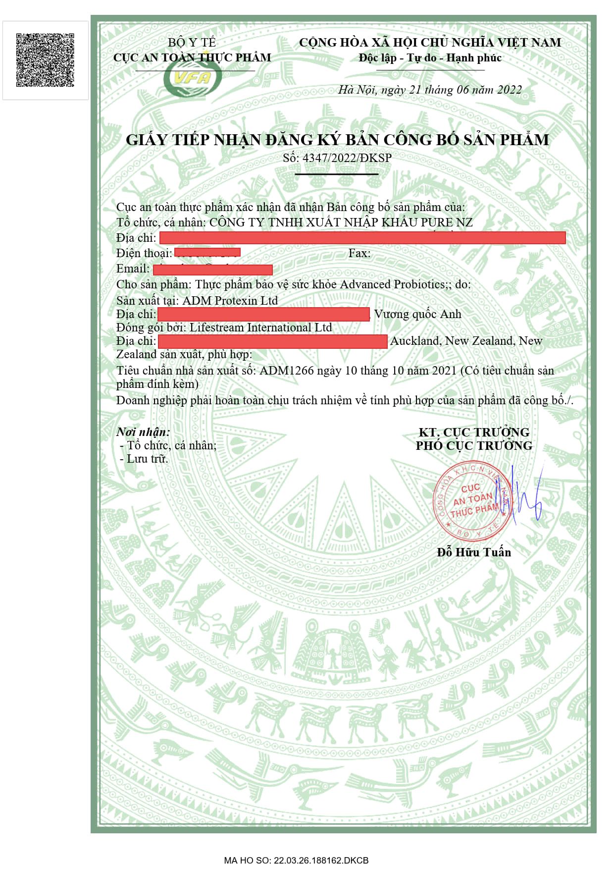 Men vi sinh giấy công bố