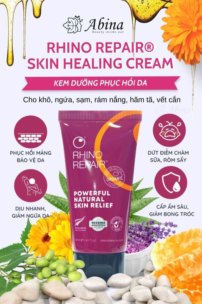 Kem dưỡng phục hồi da nhạy cảm, viêm da cơ địa Oasis Rhino Repair Skin Healing Cream