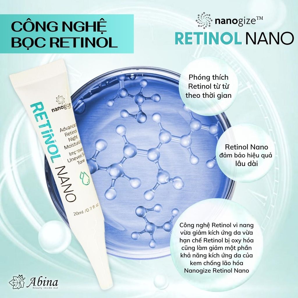 Kem chống lão hóa Nanogize Retinol Nano chứa “thành phần vàng” Retinol