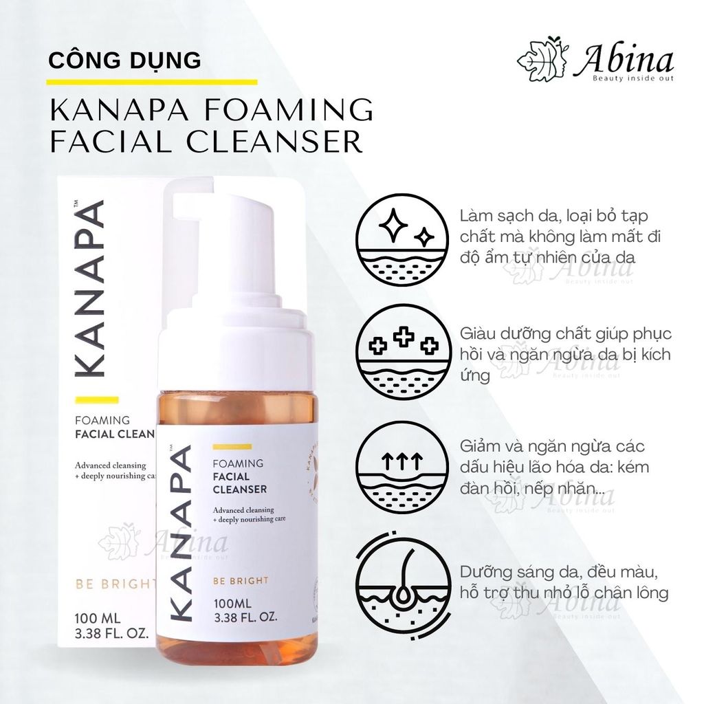 Công dụng sữa rửa mặt tạo bọt cân bằng pH Kanapa Foaming Facial Cleanser X-tend Life