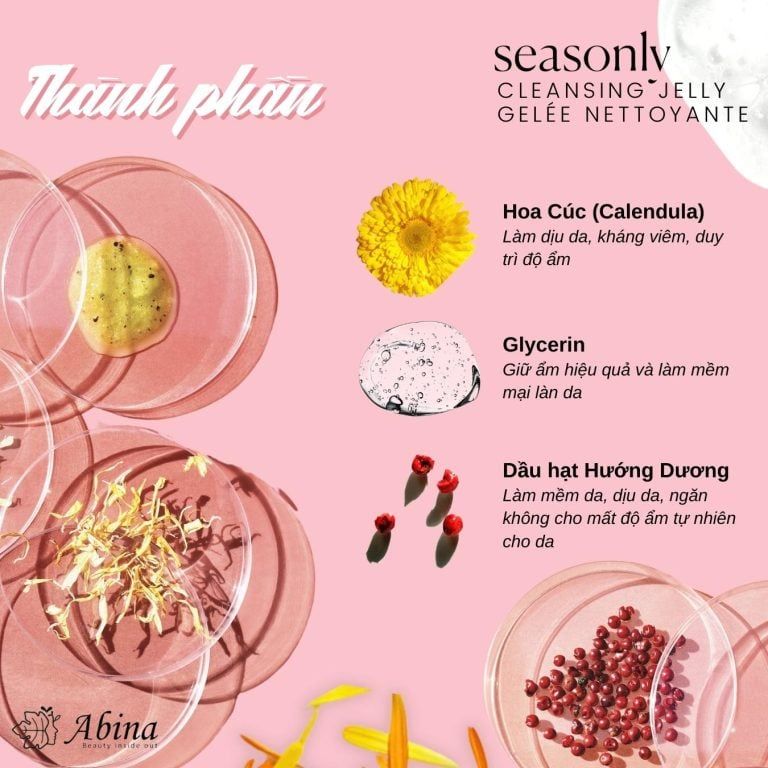Sữa rửa mặt từ hoa cúc Seasonly Cleansing Jelly