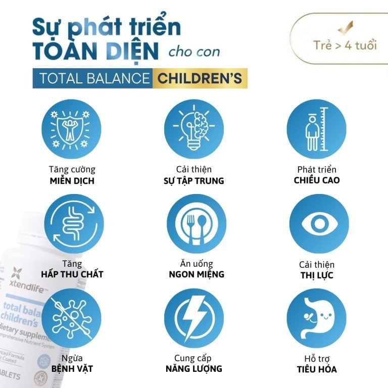 Viên bổ sung 85 vi chất cho trẻ em Total Balance Children’s Xtend-Life
