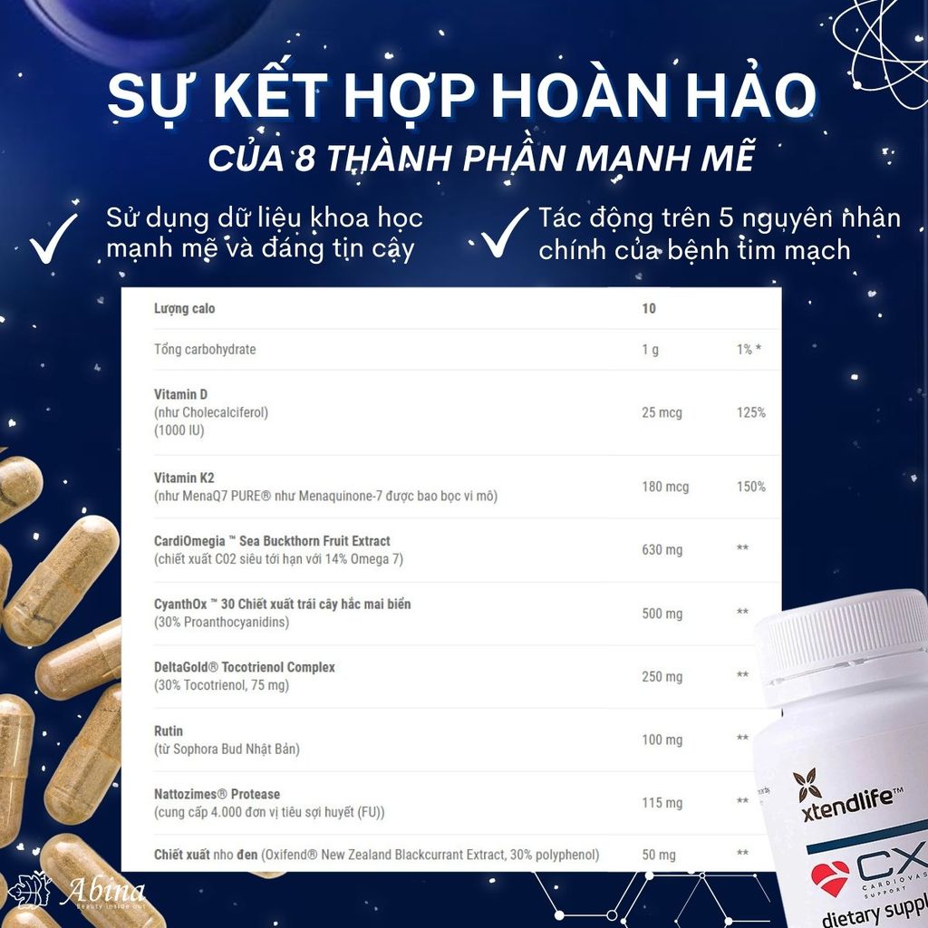 Viên hỗ trợ tim mạch Xtend Life CX8
