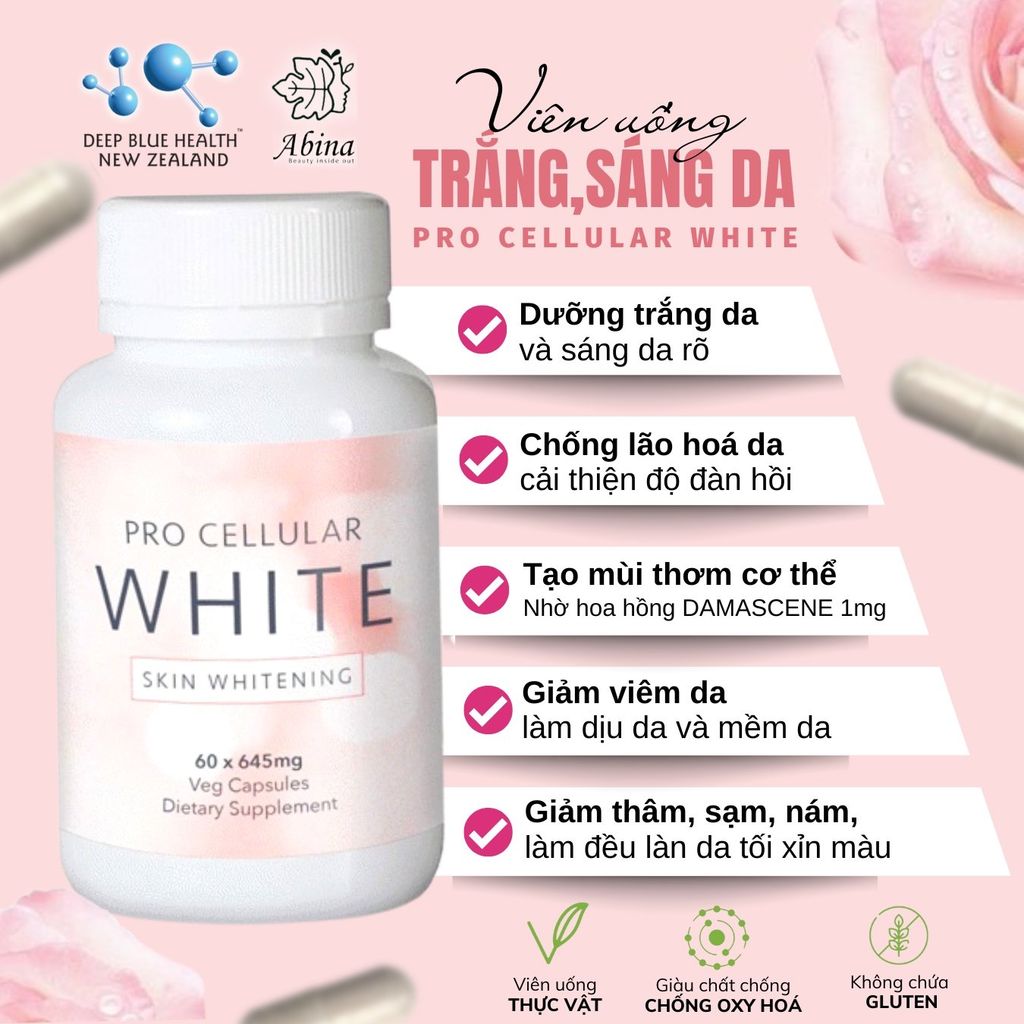 Viên uống sáng da Deep Blue Health PRO CELLULAR WHITE