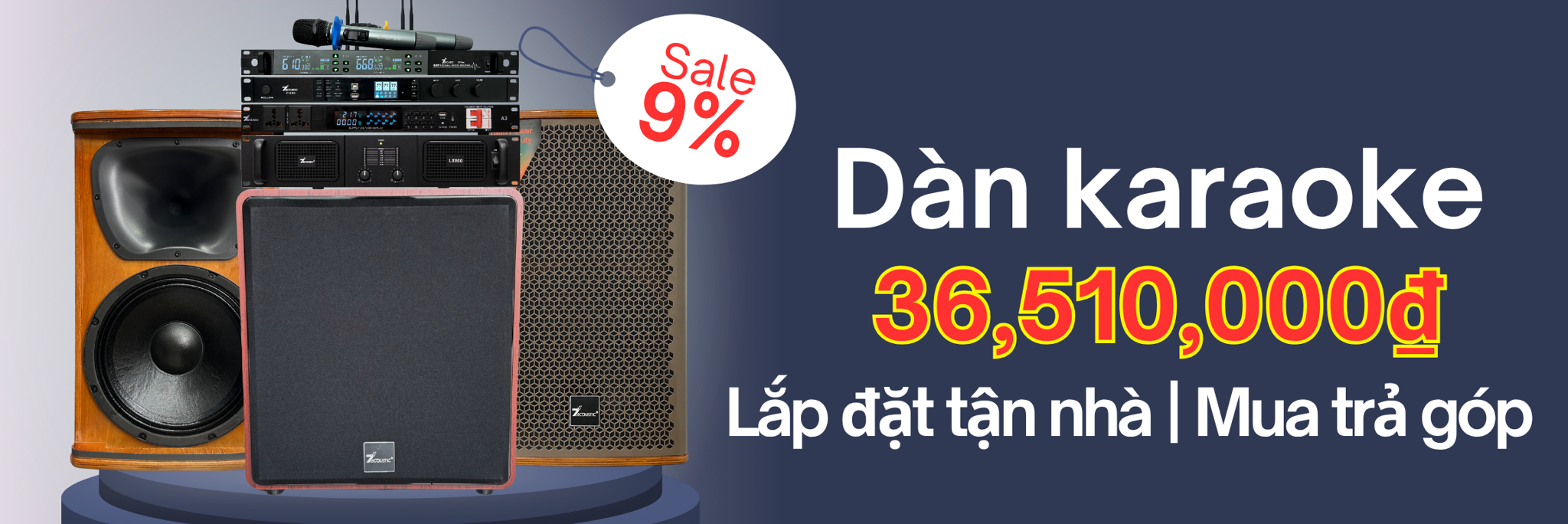 Dàn Karaoke 7Acoustic chính hãng 6 thiết bị HN12