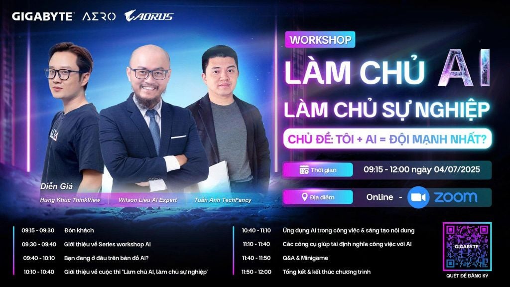 WORKSHOP ONLINE VỚI CHỦ ĐỀ: TÔI + AI = ĐỘI MẠNH NHẤT? CÙNG CHUYÊN GIA AI