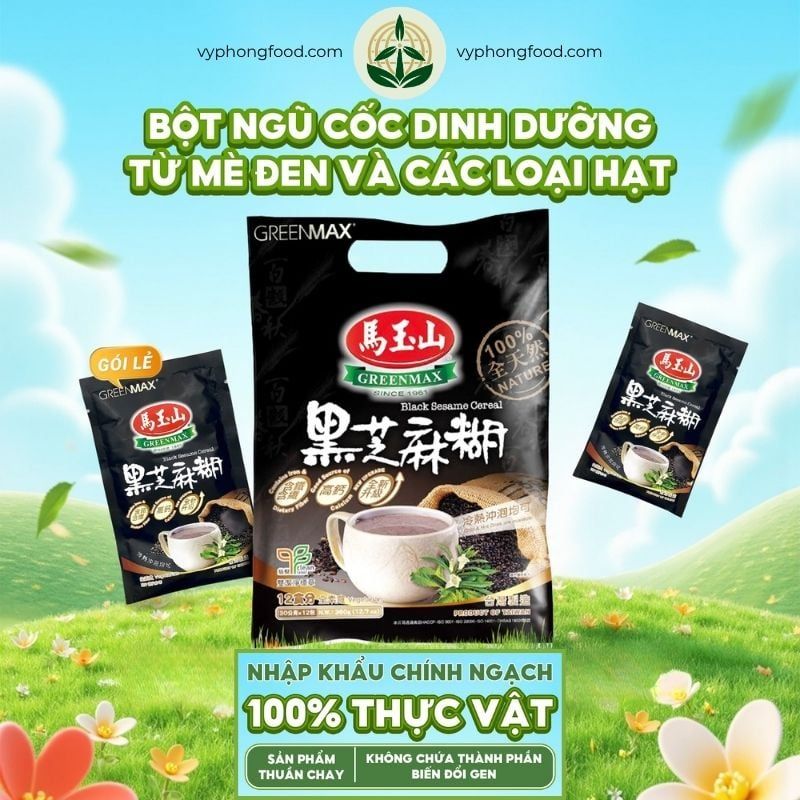 Bột ngũ cốc dinh dưỡng từ mè đen và các loại hạt Greenmax Đài Loan có tác dụng gì?