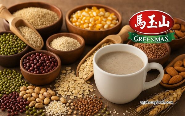 Bột ngũ cốc dinh dưỡng từ đậu đen và các loại hạt Greenmax Đài Loan tốt cho tim mạch, tiêu hóa và sắc đẹp.