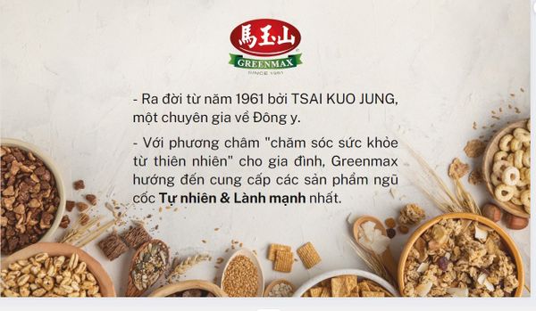 Bột ngũ cốc Greenmax không chỉ đảm bảo giá trị dinh dưỡng mà còn giữ trọn hương vị nguyên bản.