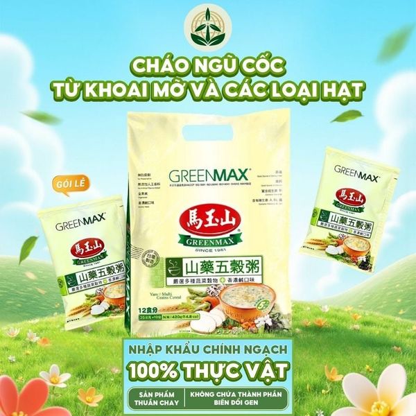 cháo ngũ cốc dinh dưỡng từ khoai mỡ và các loại hạt Greenmax Yam and Multi Grains Careal