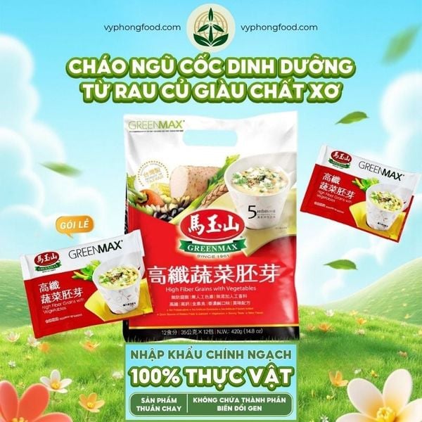 Cháo ngũ cốc dinh dưỡng từ rau củ Greenmax High Fiber Grains with Vegetables