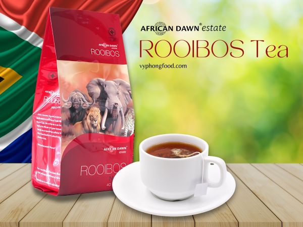 Premium South African Rooibos tea – caffeine-free herbal tea rich in antioxidants, supporting heart health, better sleep, and glowing skin.