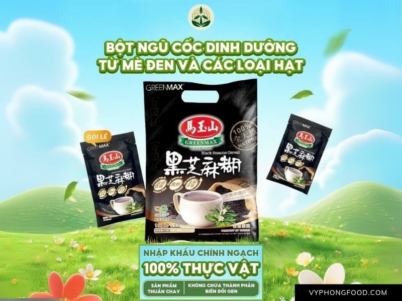 Health Benefits of Black Sesame Powder for the Elderly vyphongfood.com is proud to be a pioneer in officially importing Greenmax nutritional multi grains cereal products from Taiwan to the Vietnamese market