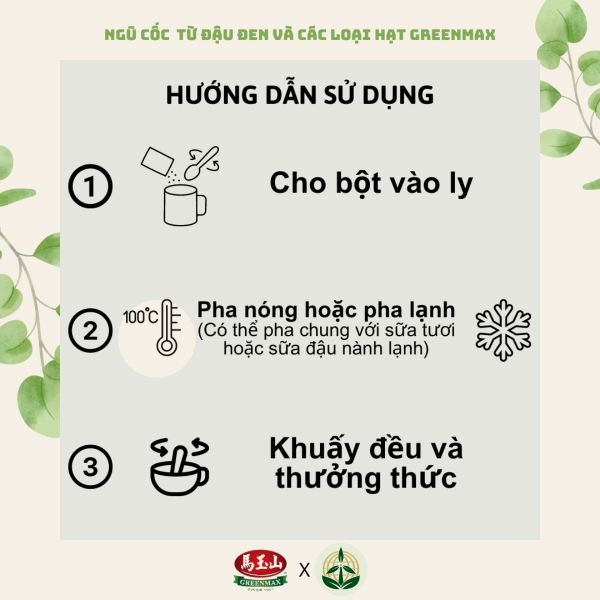 Bột ngũ cốc dinh dưỡng từ đậu đen và các loại hạt Greenmax Đài Loan tốt cho tim mạch, tiêu hóa và sắc đẹp.