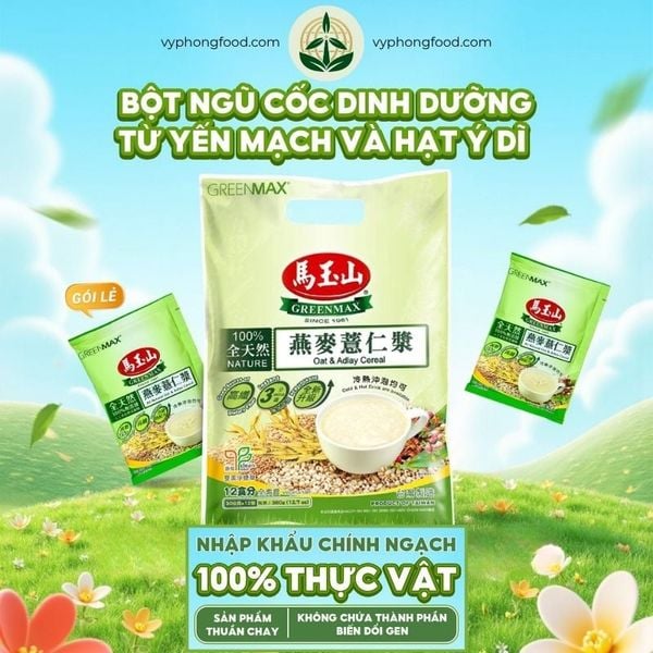 Greenmax Taiwan Oat and Adlay Multi Grains Cereal rich in fiber, beneficial for health and beauty vyphongfood