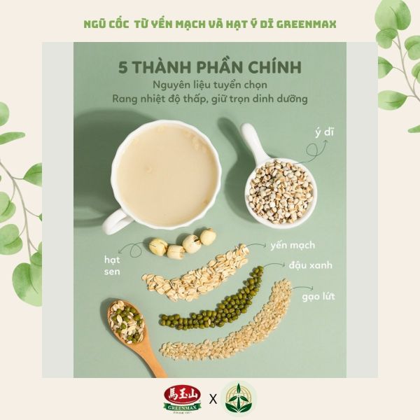 Greenmax Taiwan Oat and Adlay Multi Grains Cereal rich in fiber, beneficial for health and beauty vyphongfood