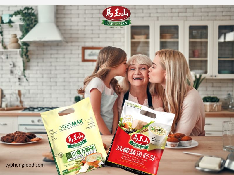 Cháo ngũ cốc dinh dưỡng Greenmax Bí quyết hỗ trợ tiêu hóa khỏe mạnh cho người già mỗi ngày High Fiber Grains with Vegetables Yam and Multi Grains Cereal