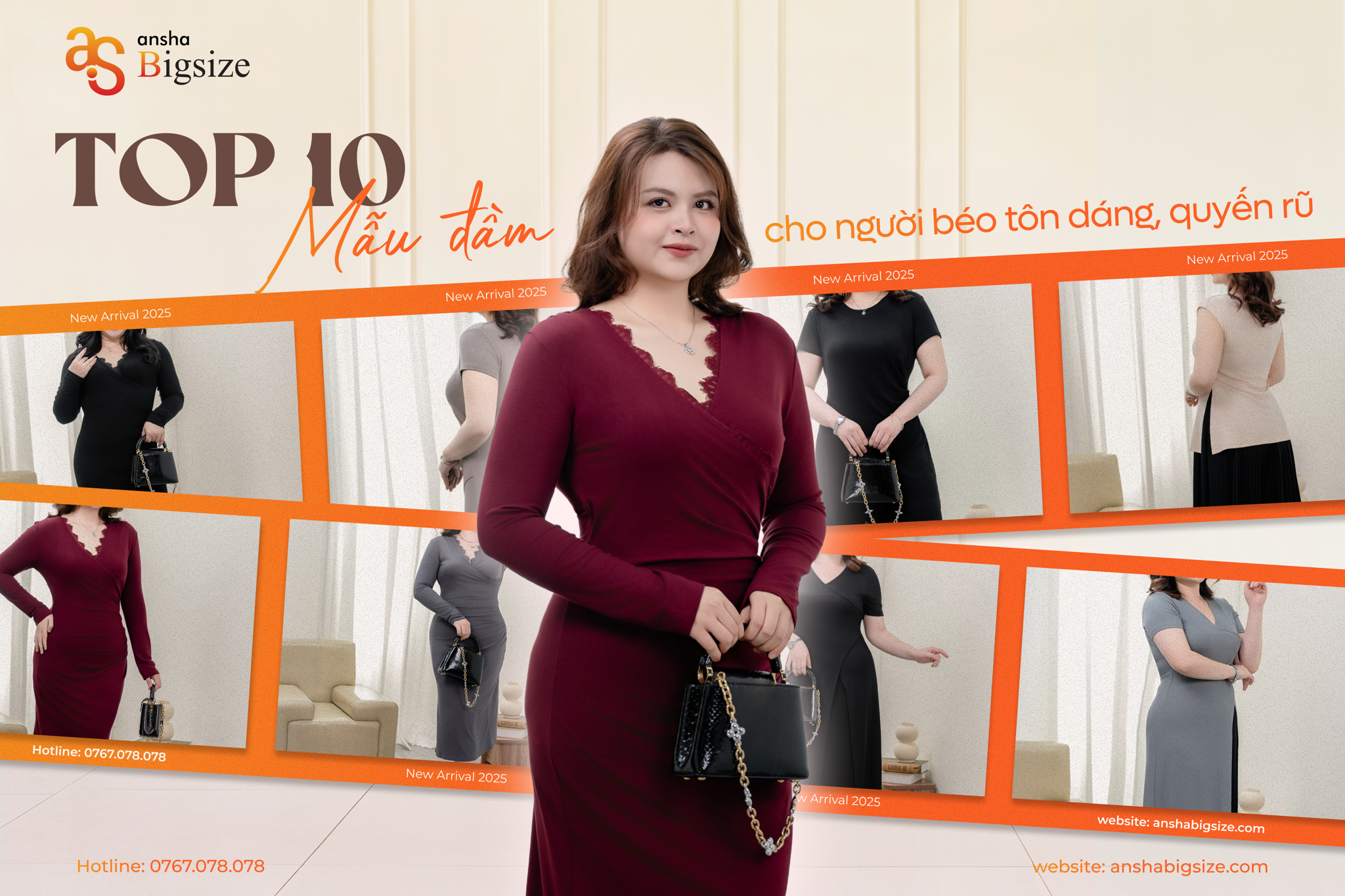 Top 10 mẫu đầm thời trang tôn dáng quyến rũ cho người béo