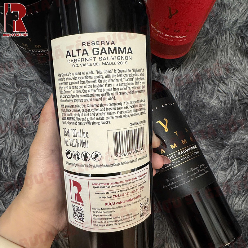 Rượu Alta Gamma Reserva Cabernet Sauvignon dễ uống và cân bằng
