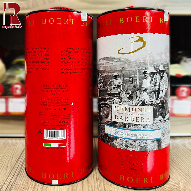 Rượu vang Boeri Piemonte Barbera đậm đà