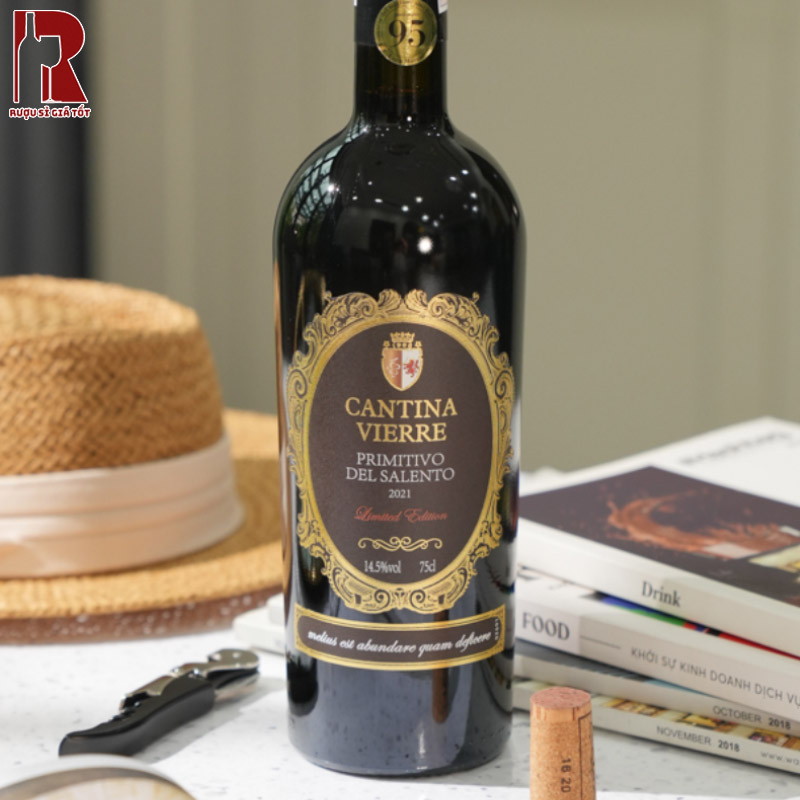 Rượu Cantina Vierre Primitivo Del Salento mềm mại, cao cấp
