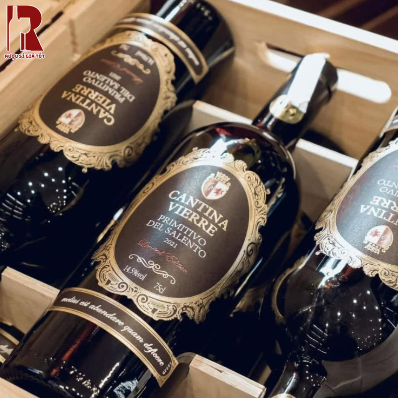 Rượu Cantina Vierre Primitivo Del Salento ngọt ngào dễ uống