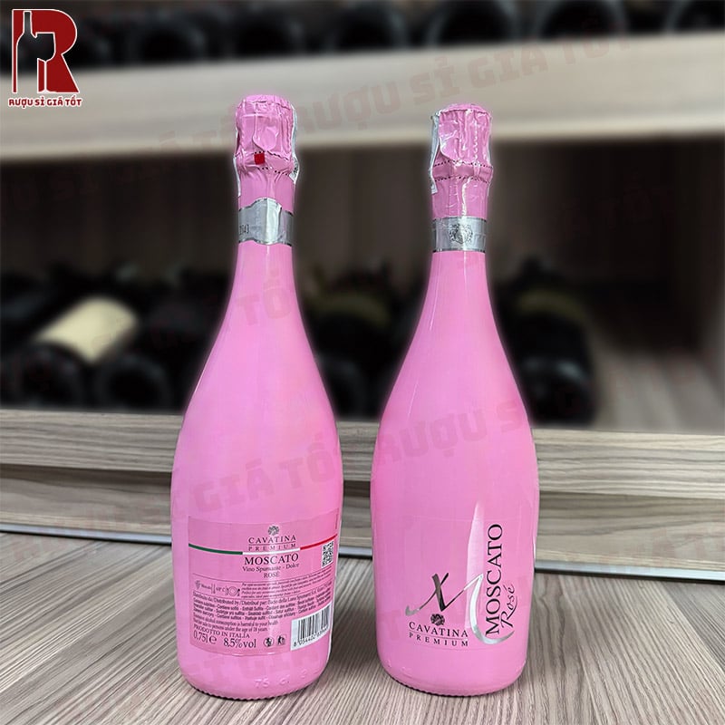 Rượu Vang Nổ Cavatina M Moscato Rose nhập khẩu chính hãng