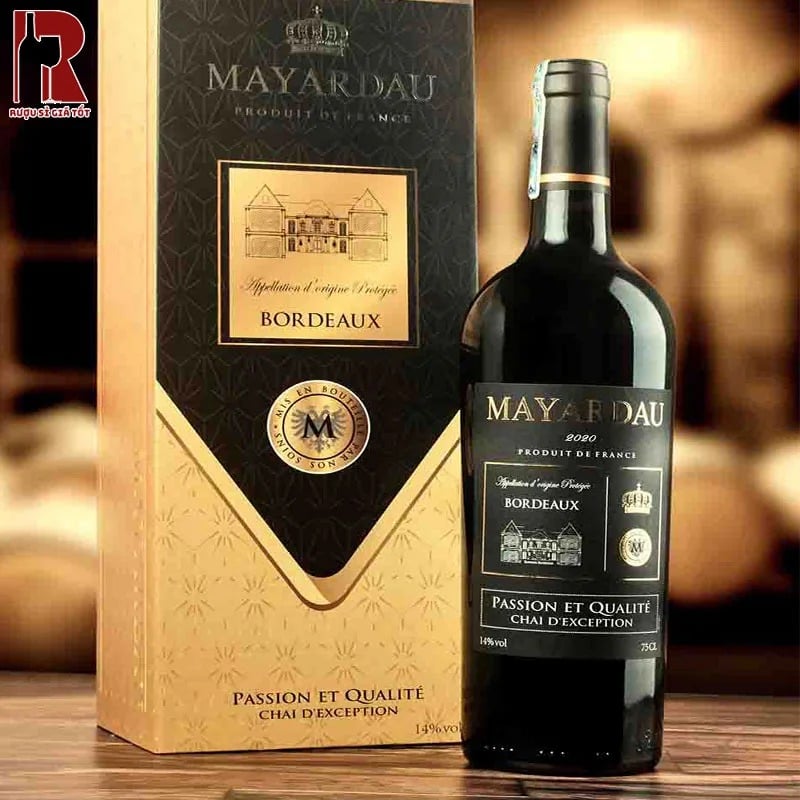 Vang Pháp đỏ Mayardau Bordeaux gây ấn tượng với trải nghiệm vị giác tinh tế và đẳng cấp