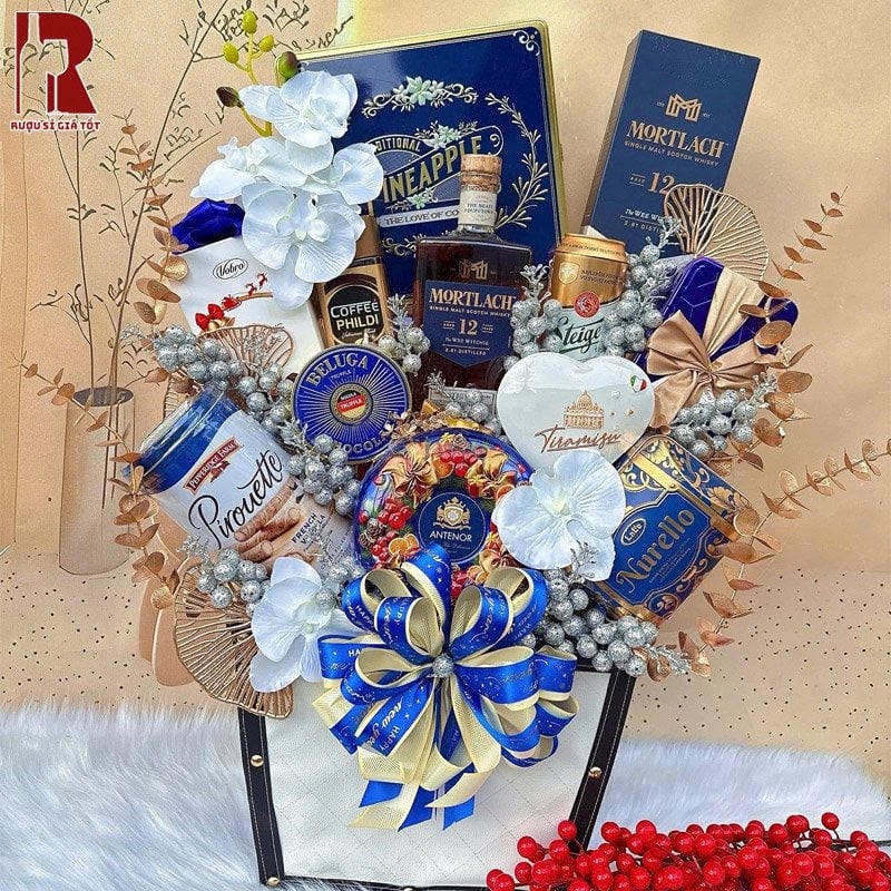 Giỏ quà Tết rượu mạnh Mortlach