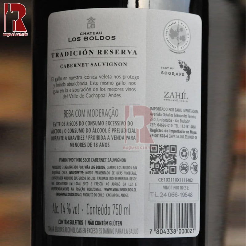 Rượu Chateau Los Boldos Tradition Reserve Cabernet Sauvignon mang đến hương thơm đặc trưng