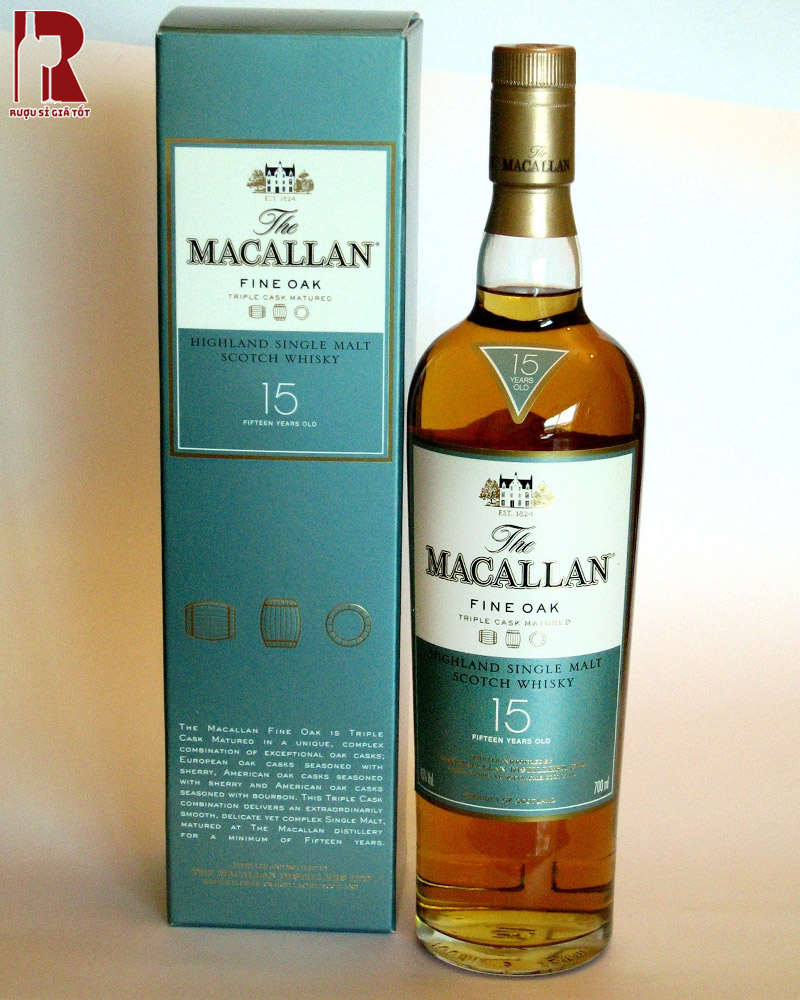 Rượu Macallan 15 Năm Fine Oak giá rẻ chính hãng