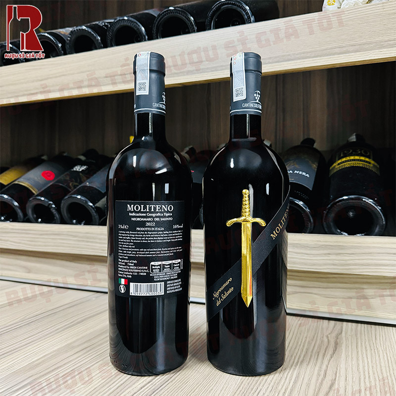 Rượu vang Moliteno Negroamaro nhập khẩu Ý giá tốt