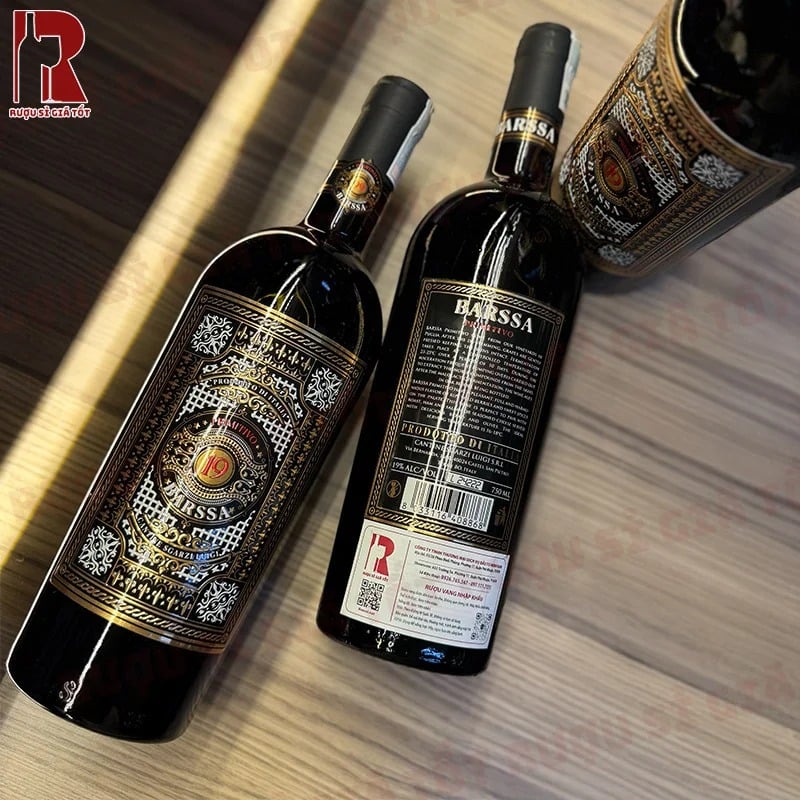 Rượu Vang Ý Đỏ Barssa Primitivo với nồng độ 19% sẽ mang đến trải nghiệm đậm đà