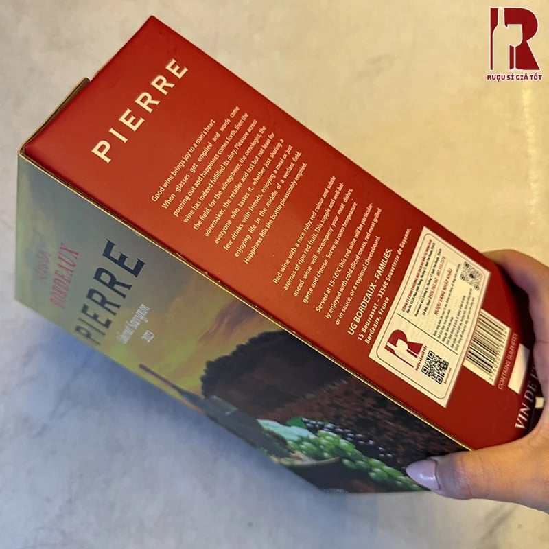 Rượu vang bịch Pierre 3L mang đến vị khá đậm, bật hương trái cây