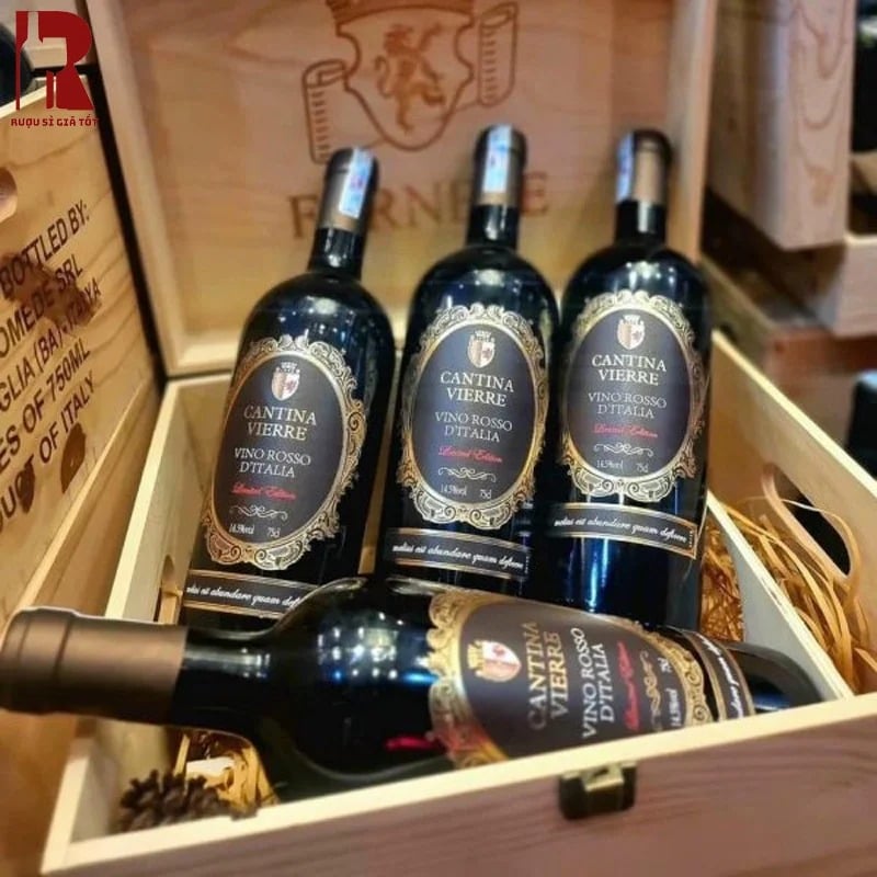 Cantina Vierre Vino Rosso D'Italia mang đến cảm giác phóng khoáng và tinh tế trong từng giọt rượu
