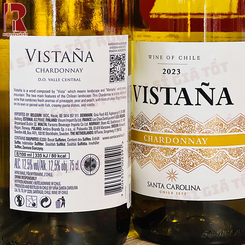 Vang Santa Carolina Vistana Chardonnay phù hợp cho đa dạng các món ăn
