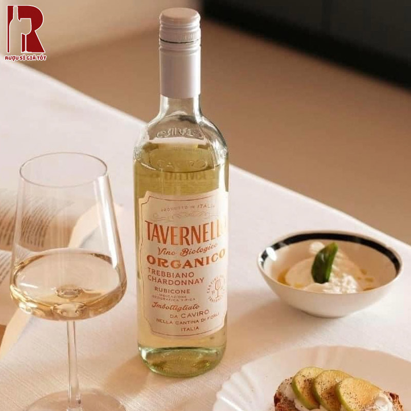Rượu Tavernello Organico Trebbiano Chardonnay Rubicone nhẹ nhàng