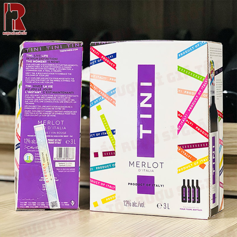Rượu Vang Tini Merlot mềm mại, tròn trịa