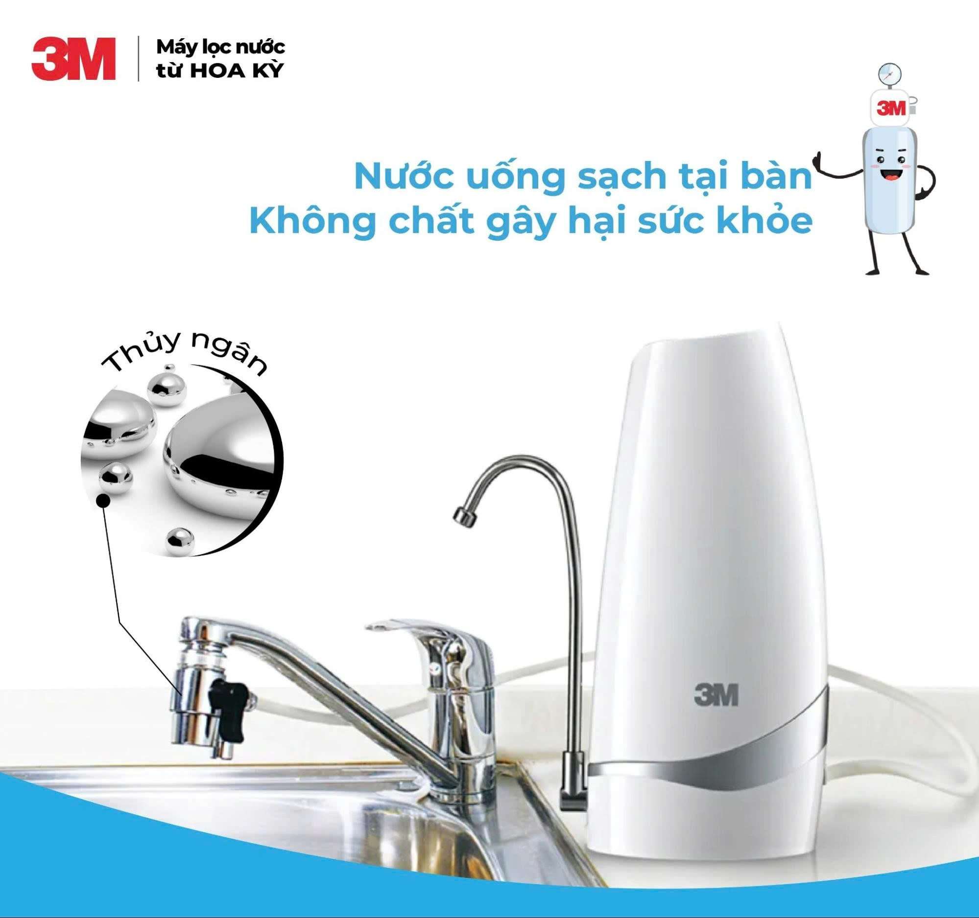Máy lọc nước uống để bàn 3M CTM-02 - Giải pháp thông minh cho các căn hộ dịch vụ