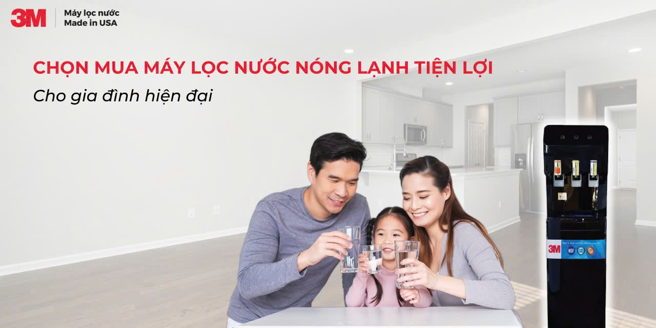 Cây Lọc Nước Uống Nóng Lạnh Tiện Lợi Dành Cho Gia Đình Từ 3M USA