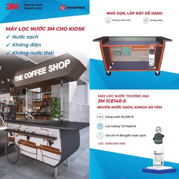 Máy Lọc Nước 3M Cho Mô Hình Cà Phê Kiosk