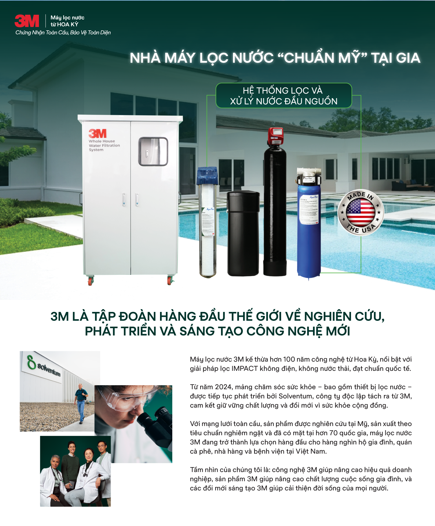 Hệ thống lọc đầu nguồn cao cấp 3M WTS150 chính hãng Mỹ dành cho nhà phố, biệt thự, villa, penthouse