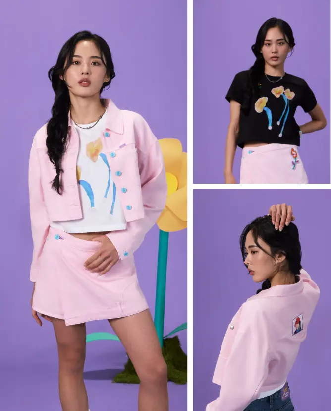 Áo thun croptop và áo khoác cotton