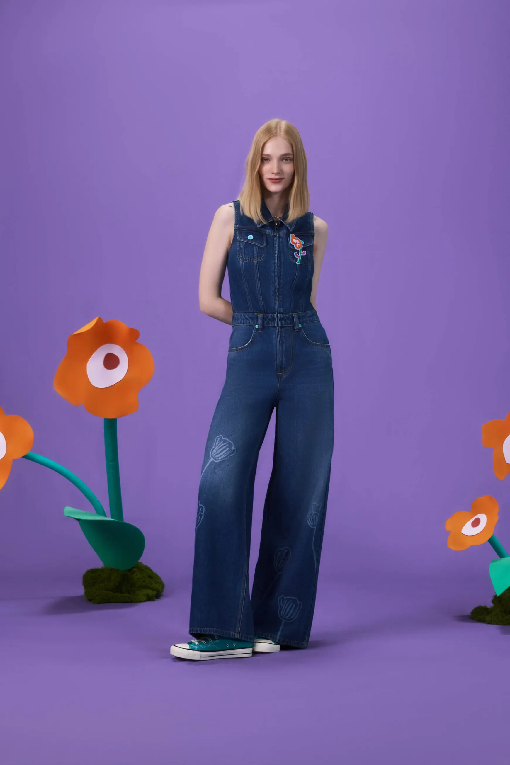 Quần yếm denim - ảnh 1