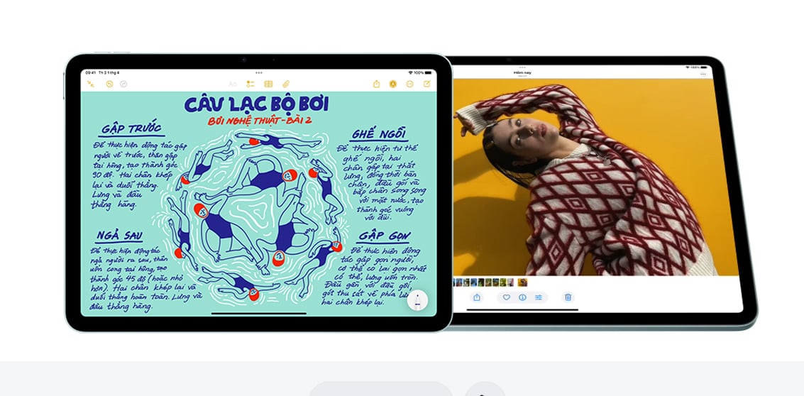 iPad Air mới. Trang bị chip Apple M3 mạnh mẽ. Sẵn sàng cho mọi việc. Được thiết kế cho Apple Intelligence.