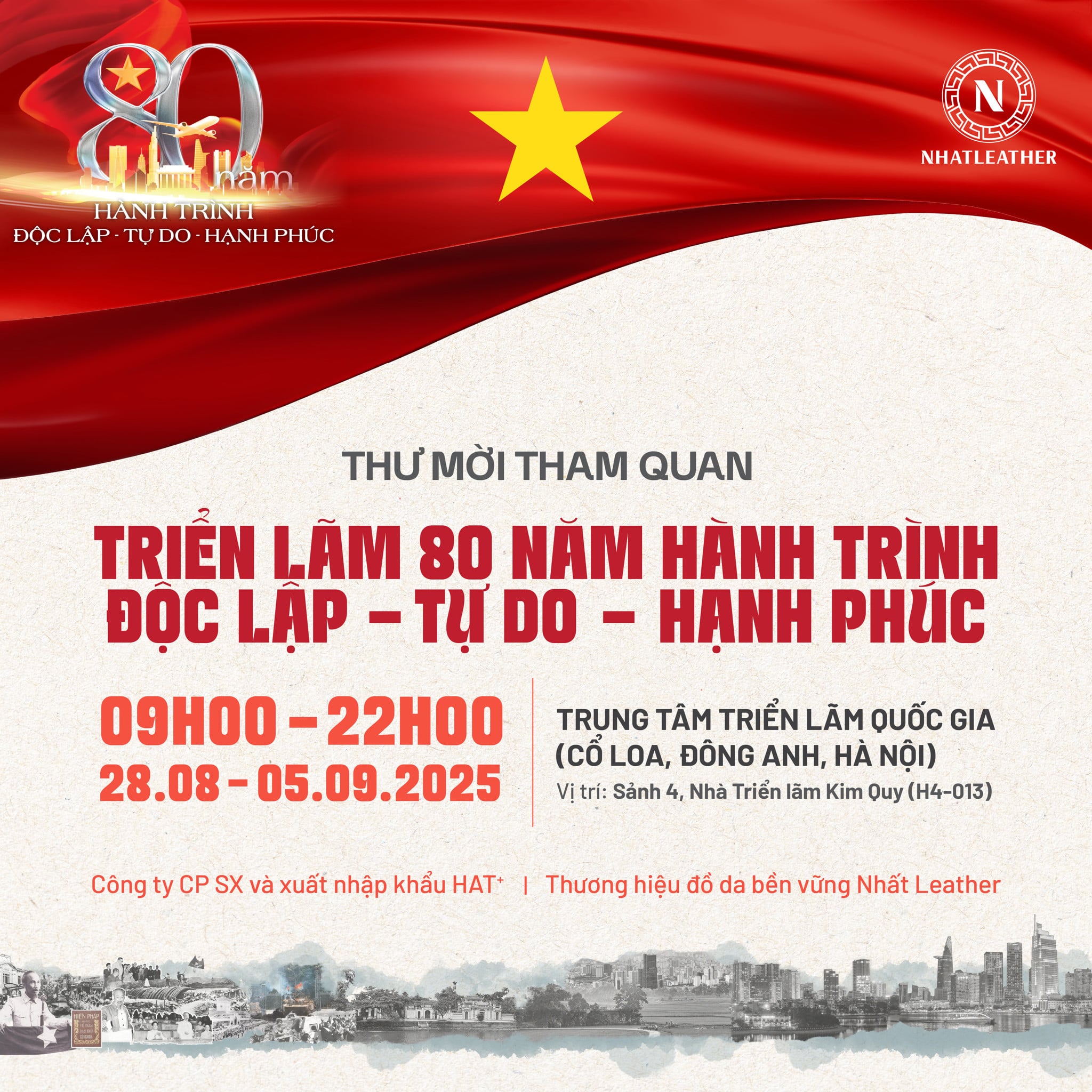 THƯ MỜI THAM QUAN - TRIỂN LÃM 80 NĂM THÀNH TỰU ĐẤT NƯỚC