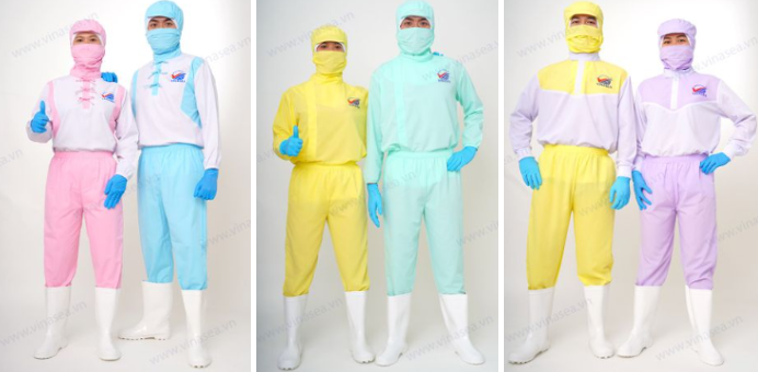 Các mẫu đồng phục chế biến đẹp, chuẩn GMP/HACCP tại Vinasea