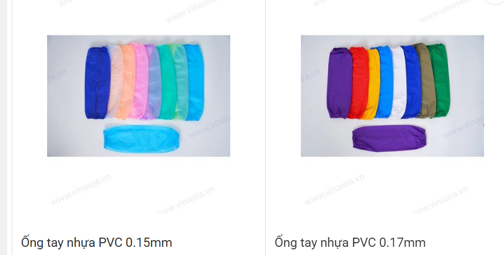 ống tay nhựa PVC 0.15mm và 0.17mm