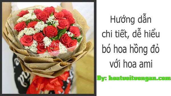Hướng dẫn BÓ HOA HỒNG ĐỎ